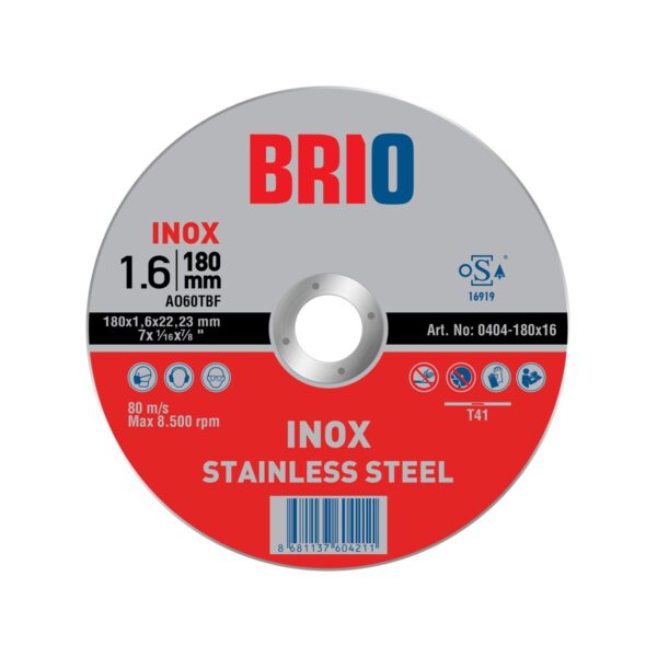 0404-180X16 Диск за сечење 180x16Inox