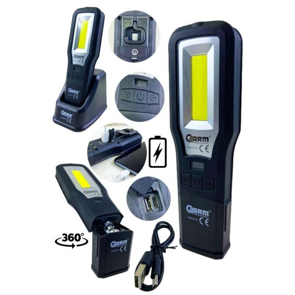 Лед светилка на полнење COB + Spot + Power Bank 550 LUMEN 4400 mAH
