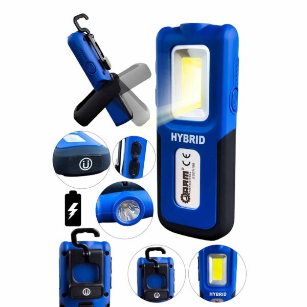 Лед ламба за полнење COB + точка + Power Bank 500 LUMEN 1200 mAH